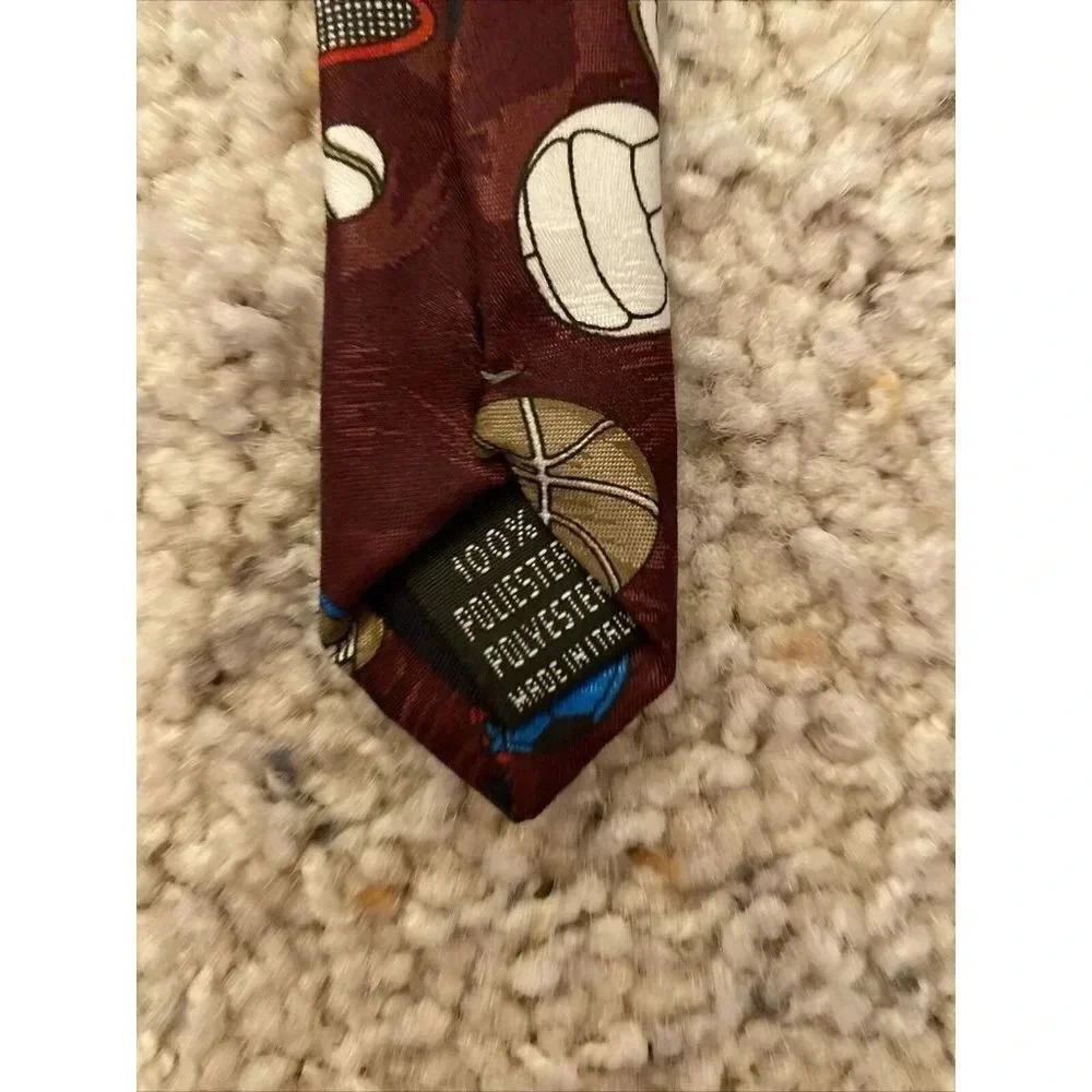 Disney MICKEY MOUSE SPORTS VINTAGE ITALY Necktie Ties Soccer Football Volleyball - Picture 5 of 5